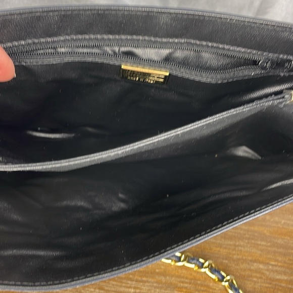 Vanessa Navy Quilted Braided Foldover Shoulder Bag - Picture 7 of 9